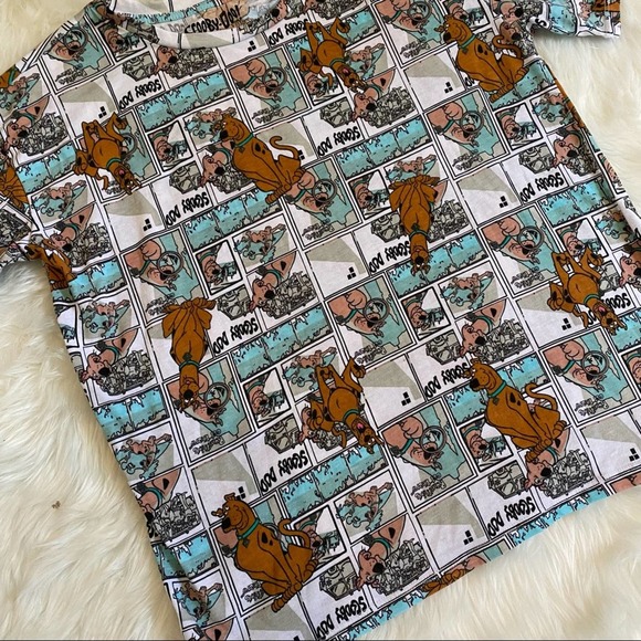 Scooby doo short sleeve tee T-shirt logo scooby dog classic tee size medium blue - Picture 4 of 4
